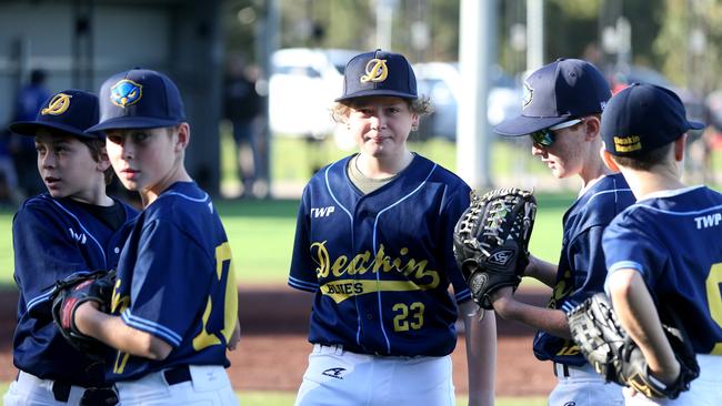 Junior baseball spread - Deakin Blues v Guild-Lara.  Picture: Mike Dugdale