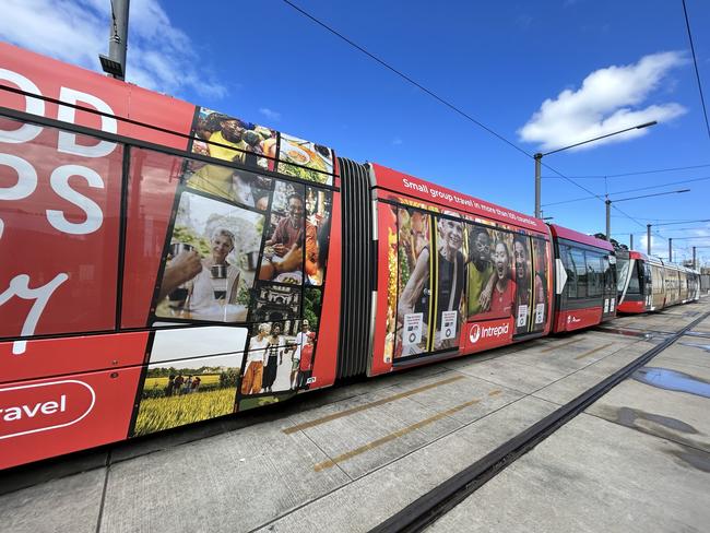 Intrepid Travel brand marketing campaign on a Sydney tram.