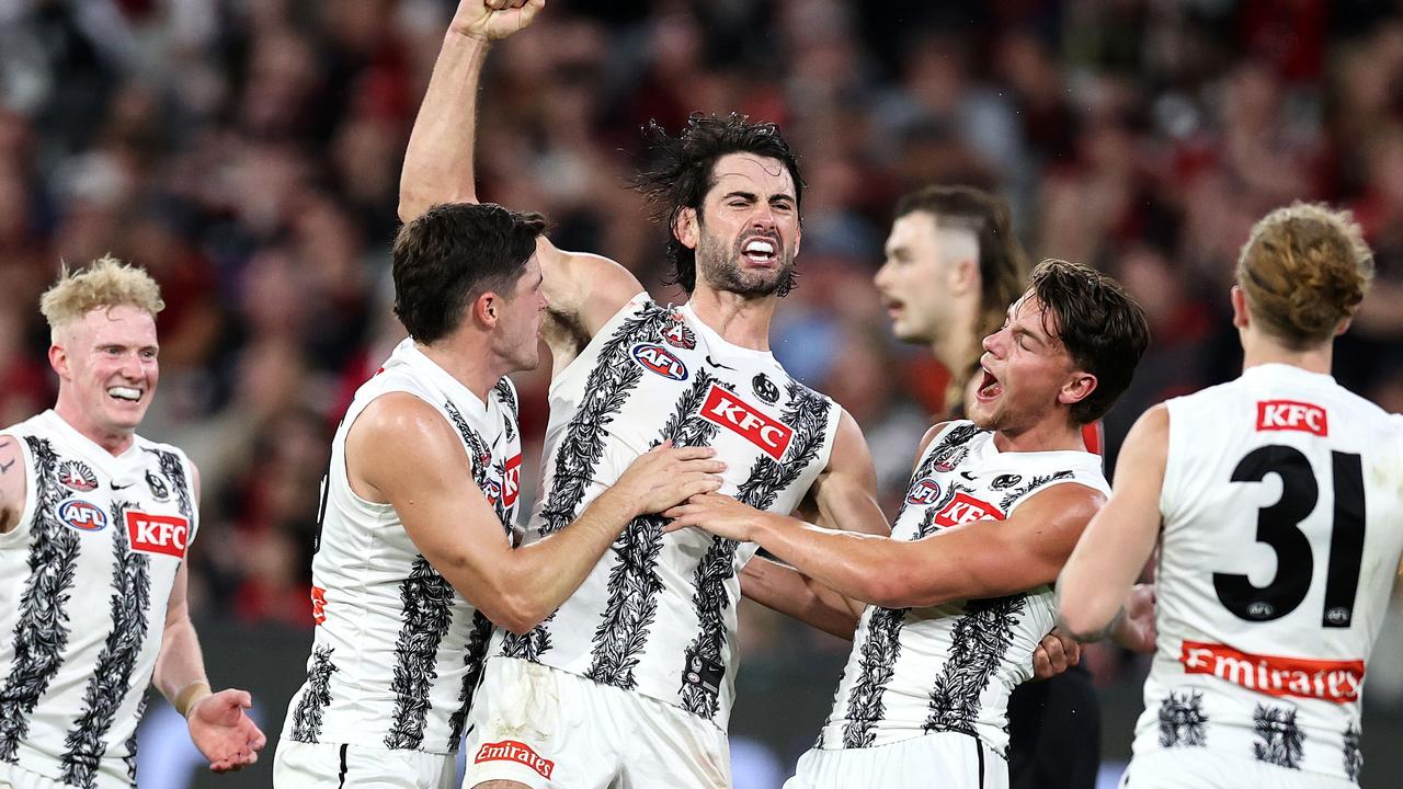 Former Collingwood ruckman Brodie Grundy will face his old teammates for the first time in the King’s Birthday clash. Picture: Michael Klein