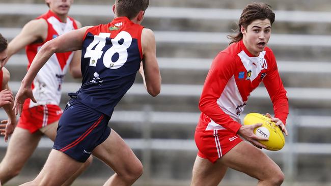 Round 7 TSL match between North Hobart v Clarence from North Hobart Oval. Clarence's Oliver Davis. Picture: Zak Simmonds