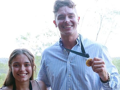 Big Rivers Football League best-and-fairest winners Jaimie Bryant and Cameron Arnold. Picture: AFLNT