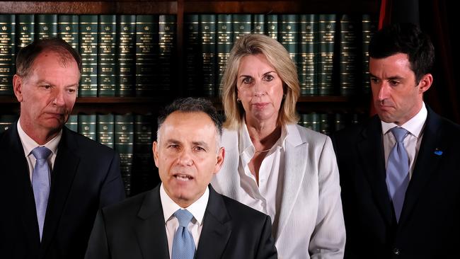 Victorian Liberal leader John Pesutto gives a press conference discussing the Moira Deeming Liberal meeting suspension decision. Picture: NCA NewsWire / Luis Ascui