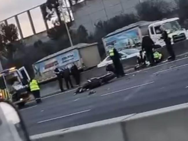 Police at the scene of the crash. Picture: Facebook