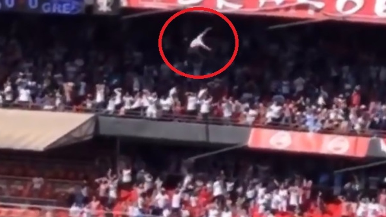 How did this falling fan escape death?