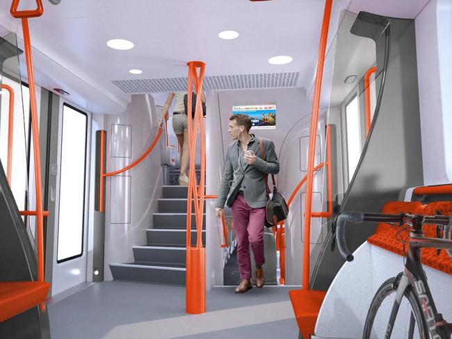 Inside the new design of the trains.