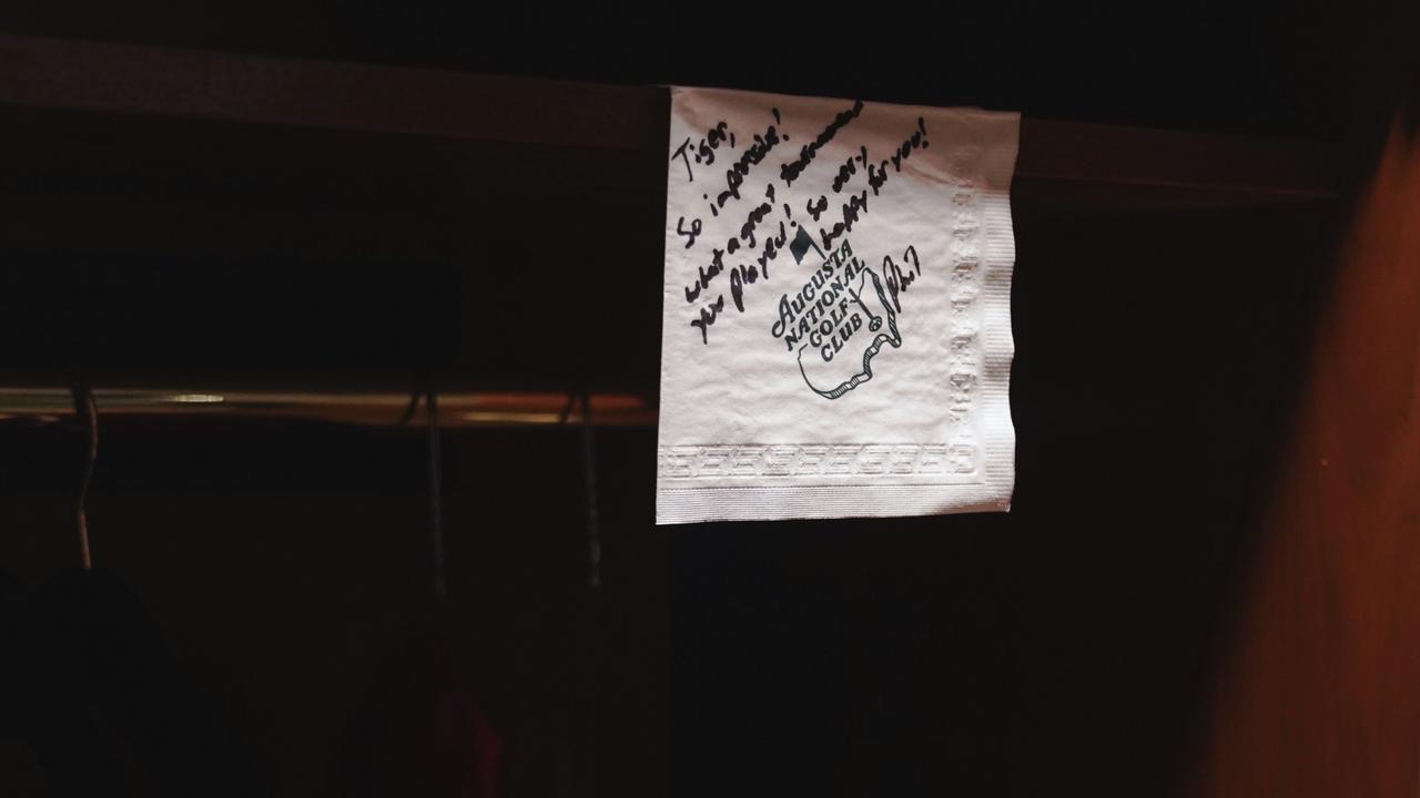 Phil Mickelson's note to Tiger Woods following the 2019 Masters tournament