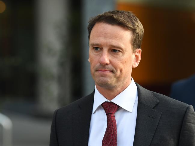 Former NAB wealth executive general manager Paul Carter is seen leaving after giving evidence at the Royal Commission into Misconduct in the Banking, Superannuation and Financial Services Industry at the Federal Court in Melbourne, Monday, August 6, 2018. (AAP Image/James Ross) NO ARCHIVING