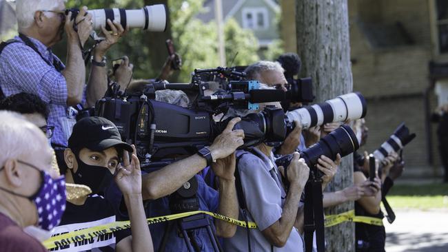 US media descended on Kenosha, Wisconsin, after police shot Jacob Blake, triggering civil unrest. Picture: Angus Mordant for NewsCorp Australia