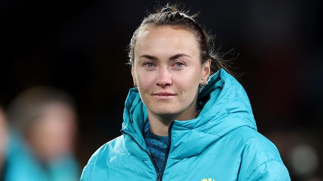 SYDNEY, AUSTRALIA - JUNE 03:  Caitlin Foord of Australia waves to fans after the international friendly match between Australia Matildas and China PR at Accor Stadium on June 03, 2024 in Sydney, Australia. (Photo by Matt King/Getty Images)