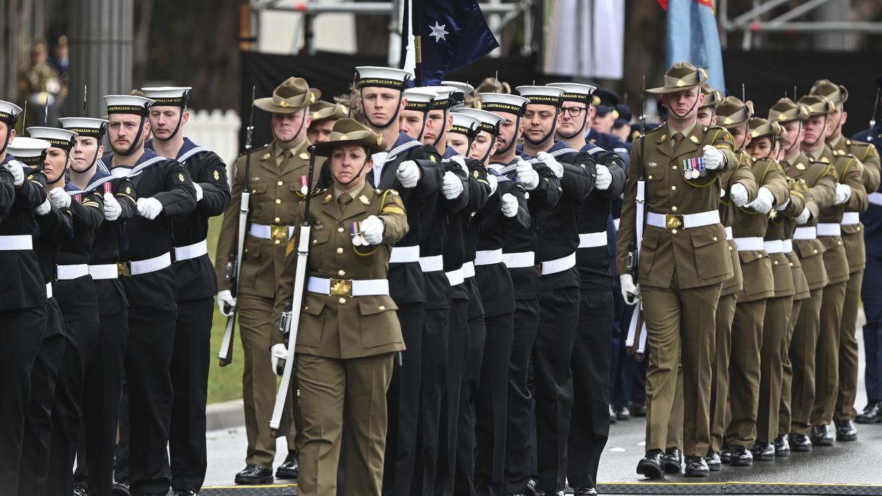 The ADF is currently six per cent below target strength, despite an ambitious plan to grow by 30 per cent over the next 20 years. Picture: NCA NewsWire / Martin Ollman