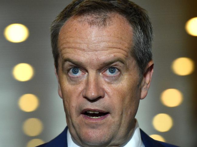 Leader of the Opposition Bill Shorten talks to journalists at a press conference at Parliament House in Canberra on Thursday, Nov. 12, 2015. (AAP Image/Mick Tsikas) NO ARCHIVING