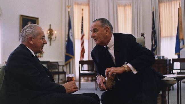 Prime Minister Harold Holt with President Lyndon B Johnson.