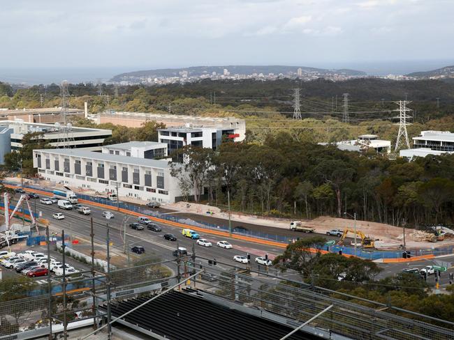 View from the rooftop of the Northern Beaches Hospital. Picture: Damian Shaw.