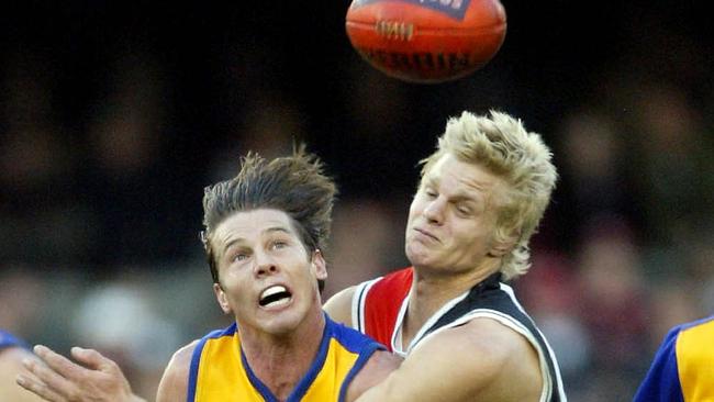 Ben Cousins and Nick Riewoldt in their playing days in 2003.