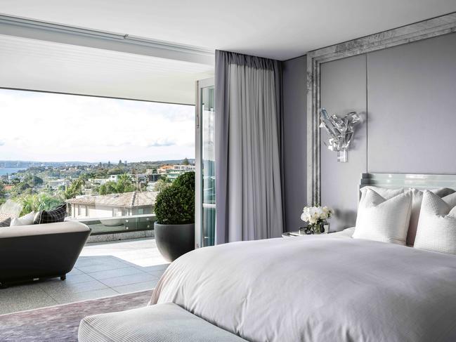 The master bedroom with views over the harbour. Picture: Tom Ferguson