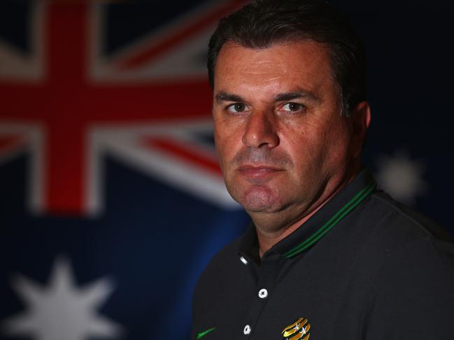 MELBOURNE, AUSTRALIA - JANUARY 03: Australian coach Ange Postecoglou poses during an Australian Socceroos headshot session at the InterContinental Hotel, on January 3, 2015 in Melbourne, Australia. (Photo by Robert Cianflone/Getty Images)