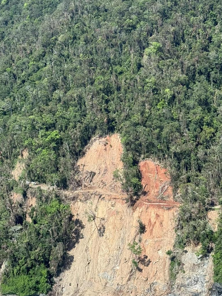 The landslides ruined the road.