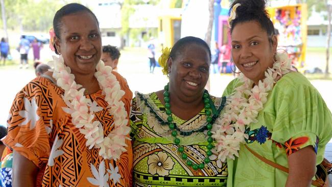 Timena Mara, Alice Toby and Teleai Mara at NAIDOC Week's Kup Murri. Picture: Jann Houley