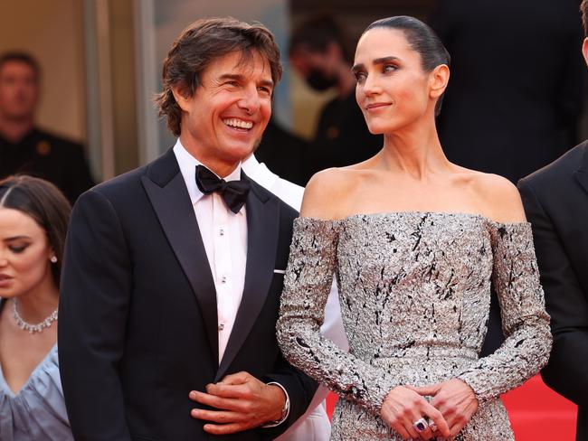 Tom Cruise with Jennifer Connelly who plays his love interest in Top Gun: Maverick. Picture: Getty Images