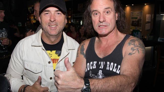 These two mates rocked out when the Blood, Sweat and Beers tour came to the Burvale Hotel on March 26, 2018. Picture: The Burvale Hotel Facebook page.