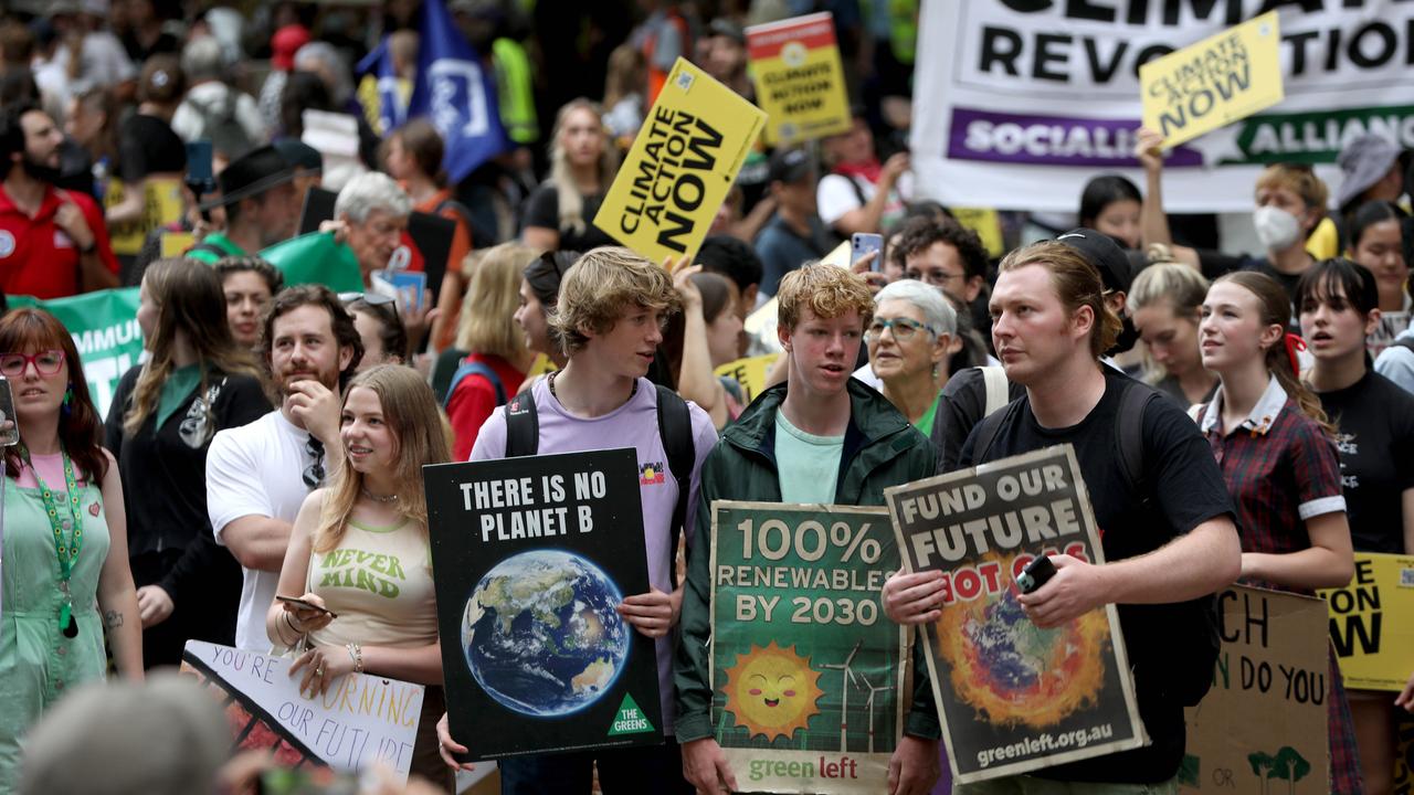 Students at a previous School Strike 4 Climate protest. Picture: NCA NewsWire/Damian Shaw