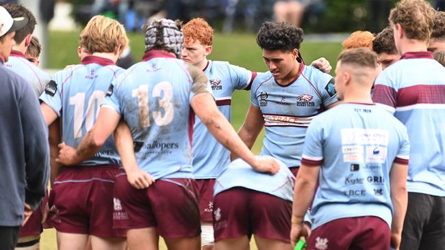 Tyron Fanueli (middle). Colts 1 club rugby between Brothers and Norths Saturday May 25, 2024. Picture, John Gass