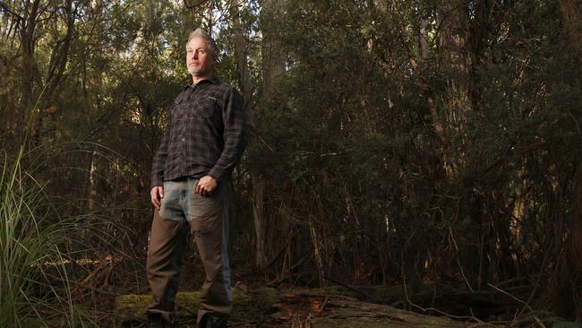 Michael Smith, co-owner of Huon Bush Retreats at Ranelagh, is fighting to save the property from being sold. Picture: Nikki Davis-Jones