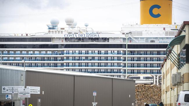 Italian cruise ship Costa Deliziosa in port. Picture: Luke Bowden