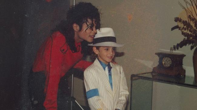 Jackson with a young Wade Robson in a clip from the documentary, Leaving Neverland (2019).