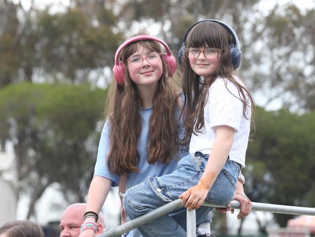 Venus and Violet chilling out. Geelong Show had all the seasons on Friday but the people kept coming. Picture: Alan Barber