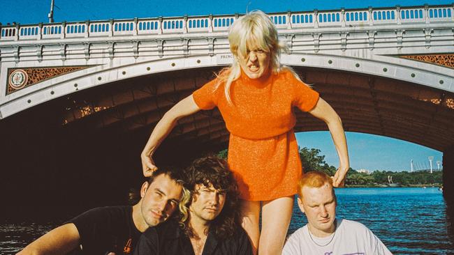 Melbourne punk rock band Amyl and the Sniffers, fronted by singer Amy Taylor (top), whose second album Comfort To Me was released in 2021. Picture: Jamie Wdziekonski