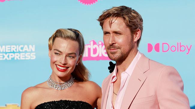 Australian actress Margot Robbie and Canadian actor Ryan Gosling arrive for the world premiere of 