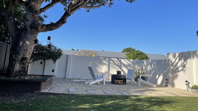The backyard.