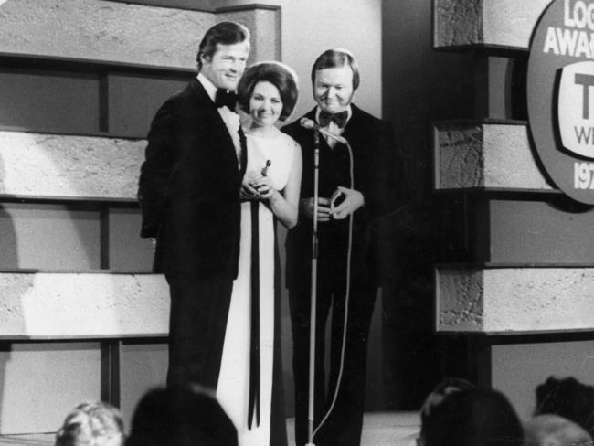 Roger Moore, Patricia Smith and Bert Newton. 1972.