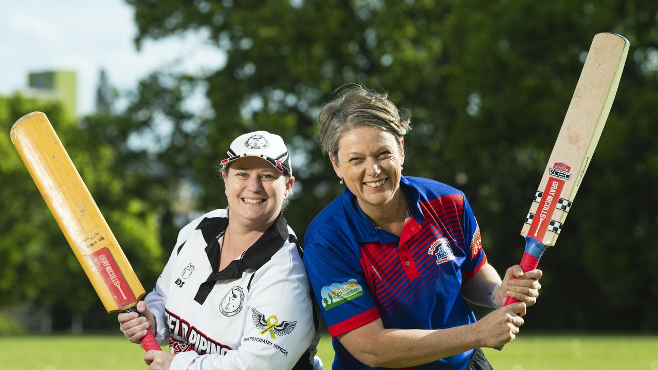 Joanne Butcher (left) of Southern Districts Magpies and Julie Gordon of Highfields and Districts Railway Bulldogs are excited for the women’s T20 competition. Picture: Kevin Farmer