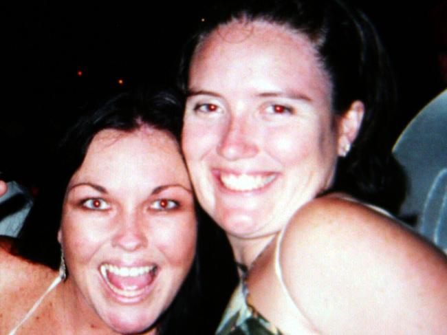 Copy Picture of Alyth McComb (r) & Schapelle Corby,.Picture-Patrick Hamilton ex BNE 8-4-05 Picture: Patrick Hamilton