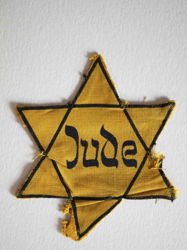 A Yellow cloth Star of David with the German word for "Jew" written in Hebraic style. On loan courtesy of the Sydney Jewish Museum, in the soon to be opened Holocaust museum on Wakefield Street, Adelaide. Picture Emma Brasier