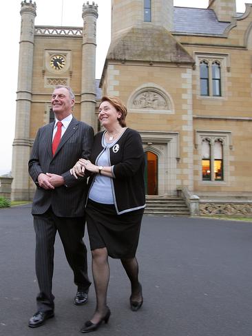 Peter Underwood with his wife Frances Underwood at Government House.