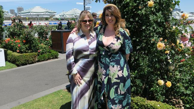 Felicity and Monique at the 2024 Crown Oaks Day, held at Flemington Racecourse. Picture: Gemma Scerri