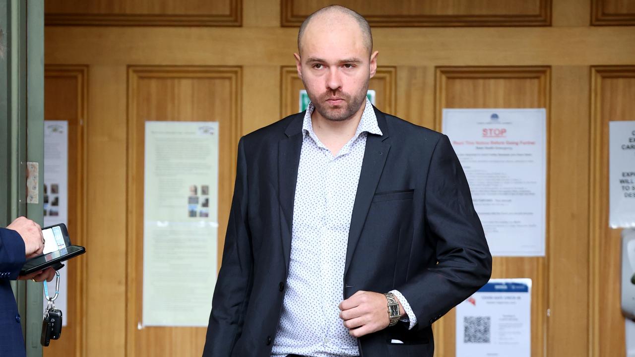 Bennett Russell Maynard-Brown appeared in the Adelaide Magistrates Court after being charged with possessing extremist material. Picture: Kelly Barnes / NCA NewsWire