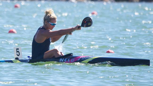 Naomi Flood racing at the National Sprint Championships in Perth.