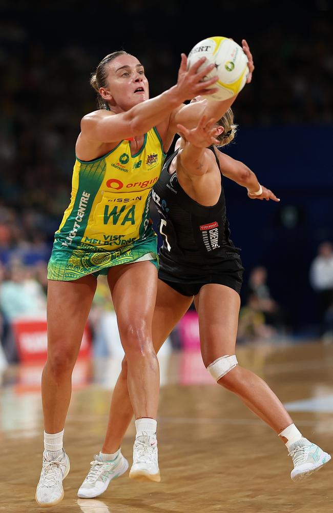 Liz Watson was benched again in the Diamonds’ loss to New Zealand. Picture: Paul Kane/Getty Images.