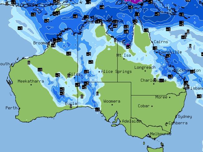 Rain weather map, 26/10/2021. Picture: BSCH