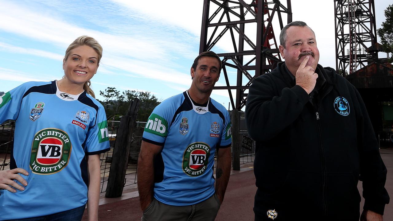 Erin Molan, Andrew Johns and Darryl Brohman during happier times. Picture: Regi Varghese