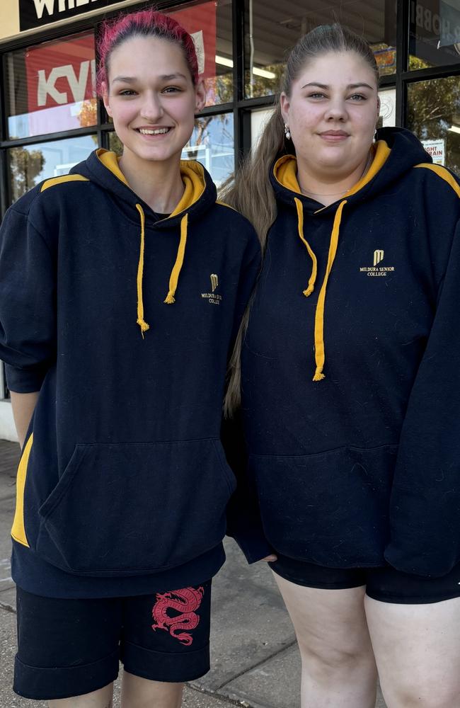 Mildura Senior College year 12 students Nikkea Cook, who started the petition, and Aimee James. Picture: Supplied