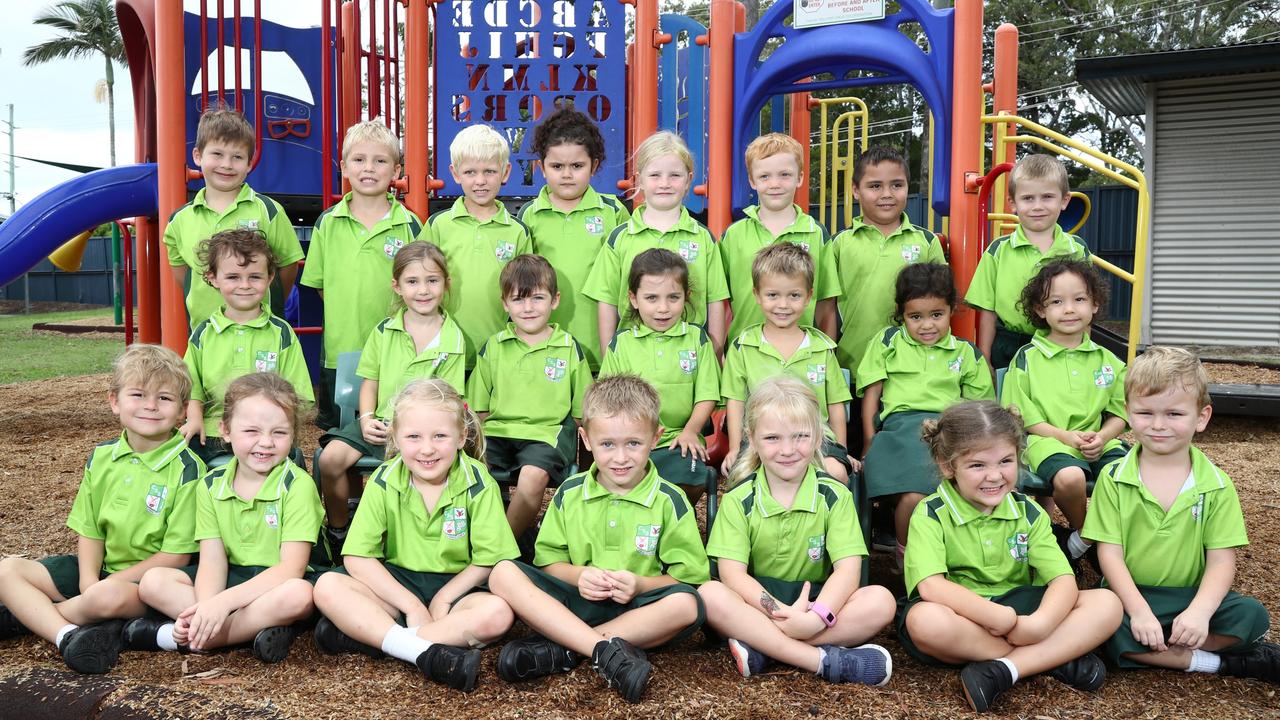 Coombabah Prep E. Front Row: Micah Cern, Allie Doorty, Molly Logan, Cooper Whiddett, Indie Schipplock, Zoe Lo Basso, Riley Delahoy. Middle Row: Eli Andrews, Molly Hamilton, Ryan Galvin, Layla Pritchard, Floyd Coburn, Tiger-Lilly Kite-Mataroa Rangimoeakau, Luca Ingles. Back Row: Jett Jackson, Lachlan Davenport, Kingston Parker, Willow Fox, Olive Hay, Aiden Halford, Lakyn Reid, Carter Best. Photograph: Jason O'Brien