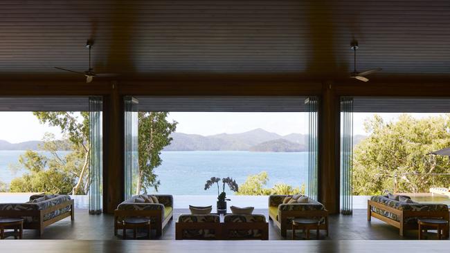 Qualia’s lobby offers a remarkable view of the Whitsundays. Picture: Sharyn Cairns