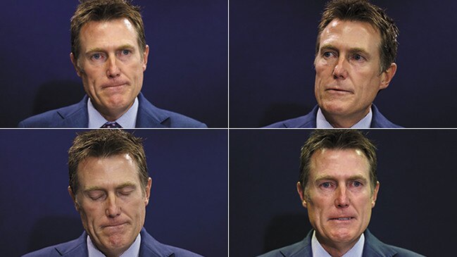 Attorney-General Christian Porter during his emotional press conference in Perth on Wednesday.