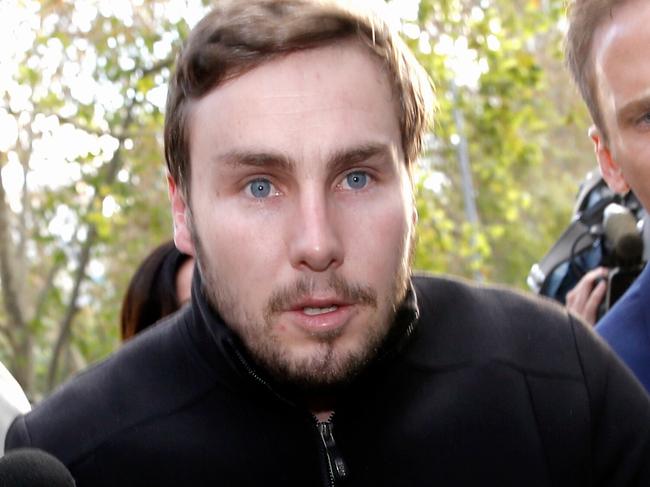 Adam Cranston leaves Sydney Police Centre in Surry Hills after being released on bail related to an investigation into ATO fraud. Picture: Dylan Robinson