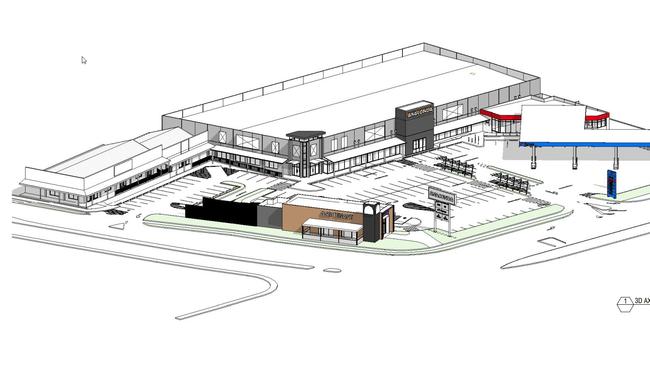 Concept of the shopping centre expansion at 182-190 Morayfield Rd, which will include a Taco Bell and service station.